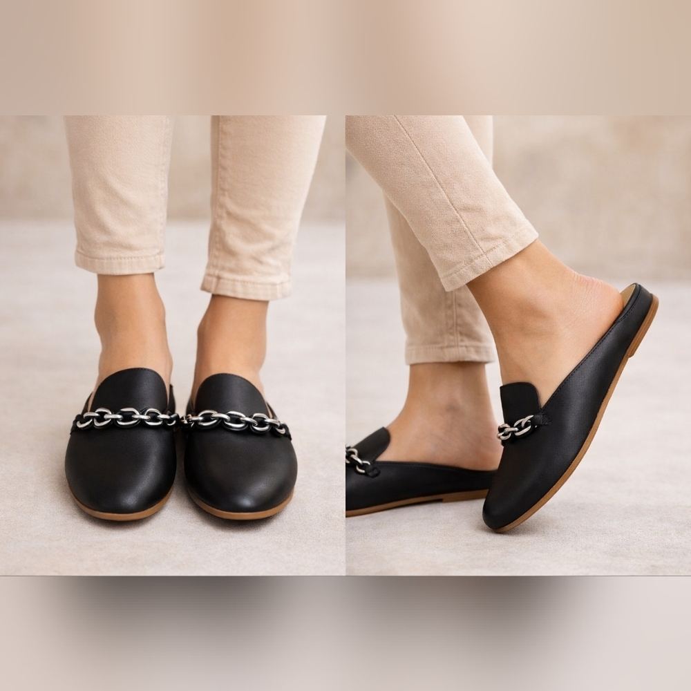Dansko Black Chain-Trim Slip-On Clogs New without box.
• Never worn
• Excellent